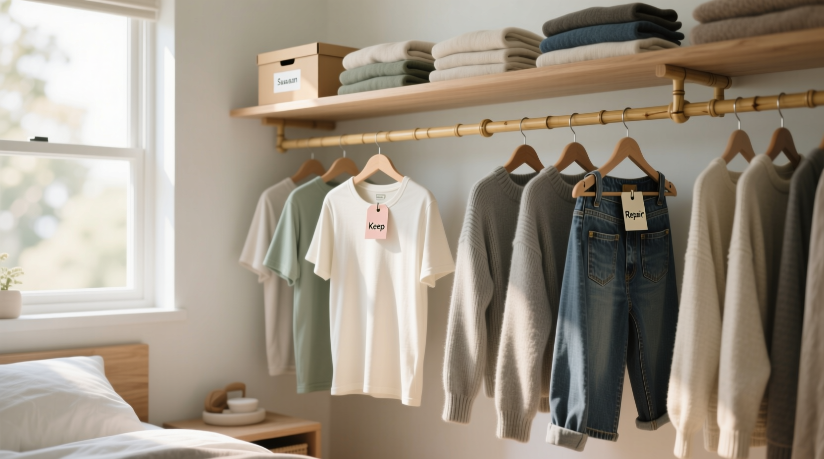 thrift closet organization quality triage system