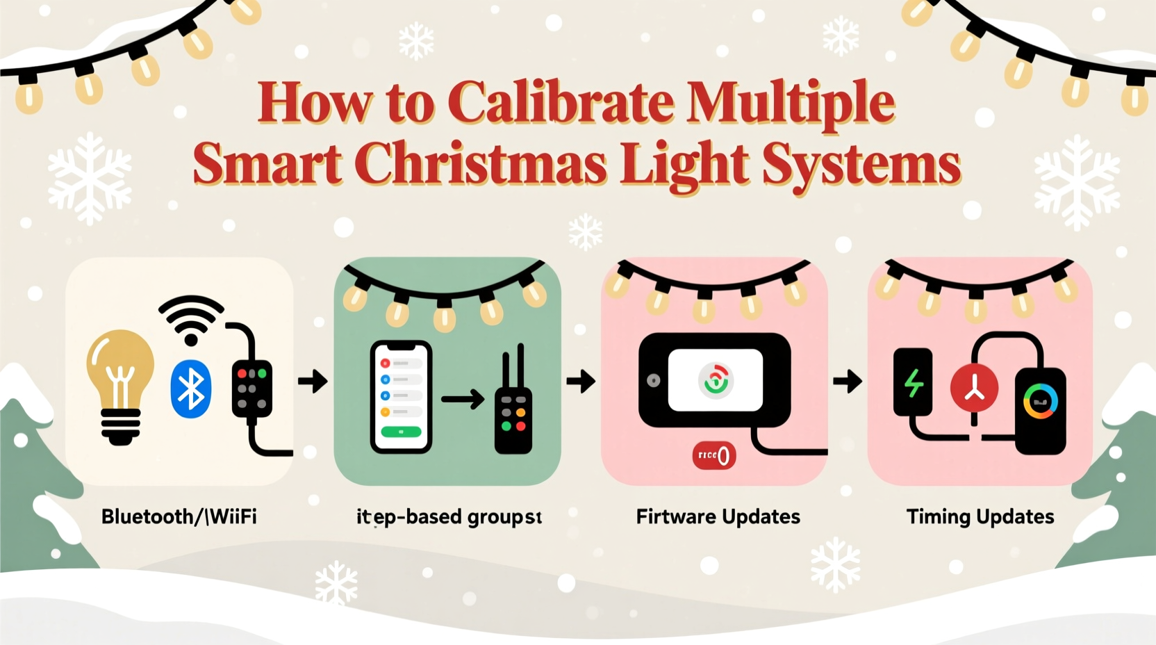 how to calibrate multiple smart christmas light systems to work together