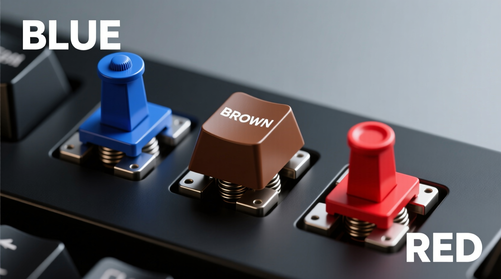 mechanical keyboard switch colors explained blue vs red vs brown