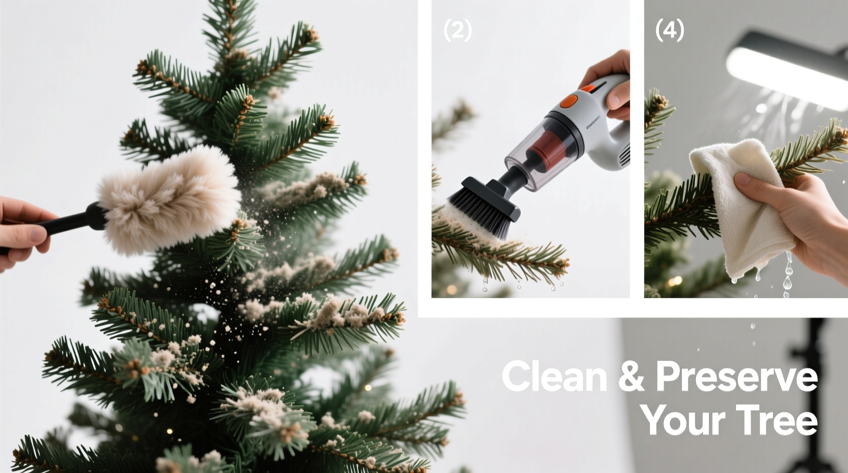 how to clean dusty artificial christmas trees before setting them up each year