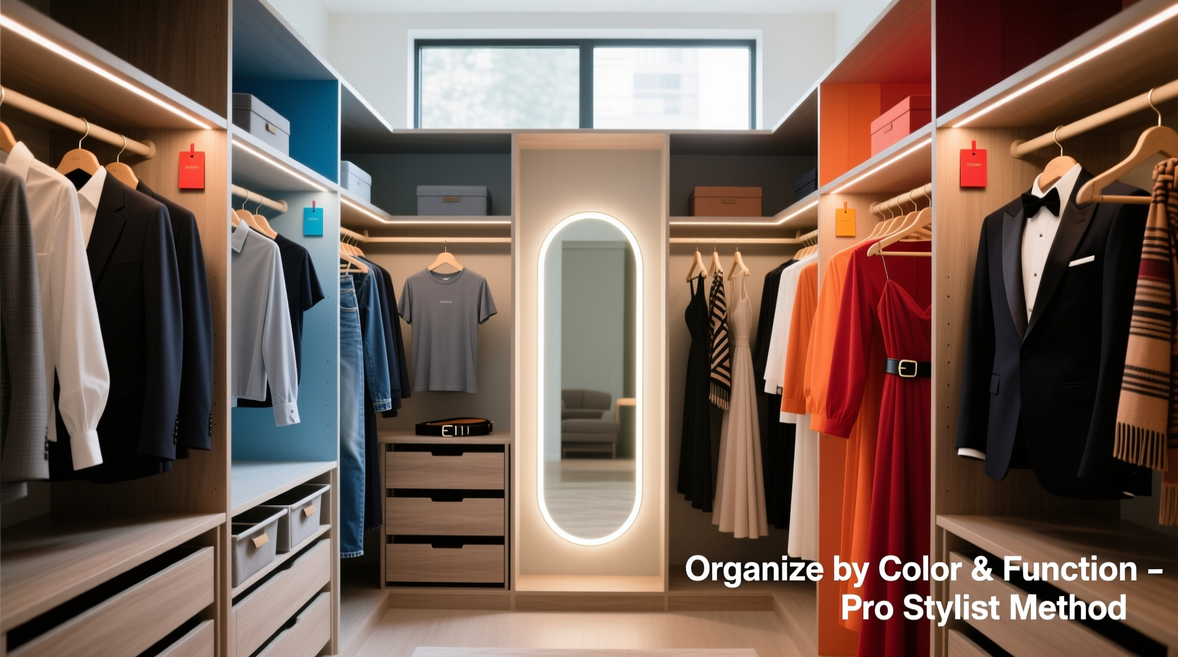 how to organize your closet by color and function like a pro stylist