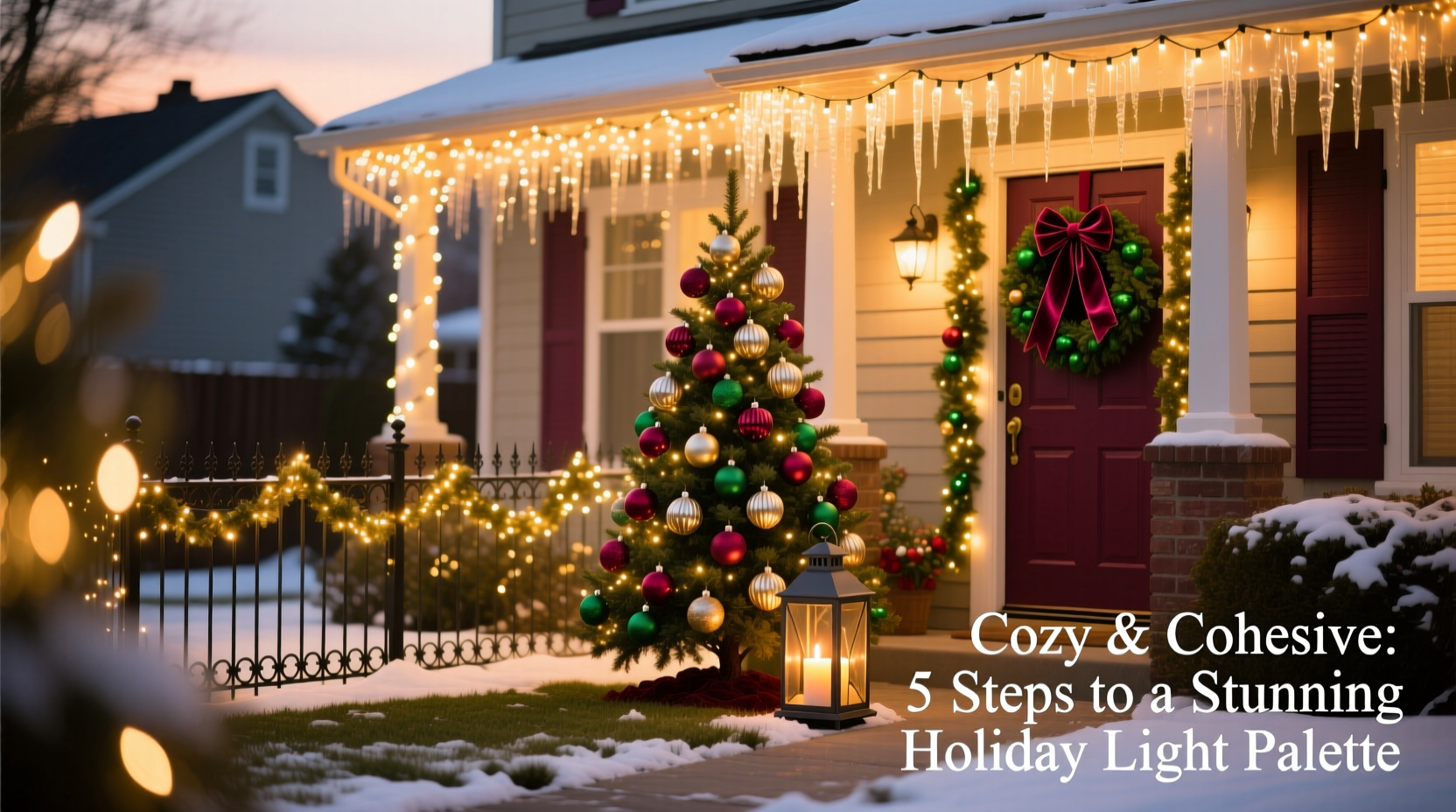 how to create a cohesive color palette for your entire christmas light setup