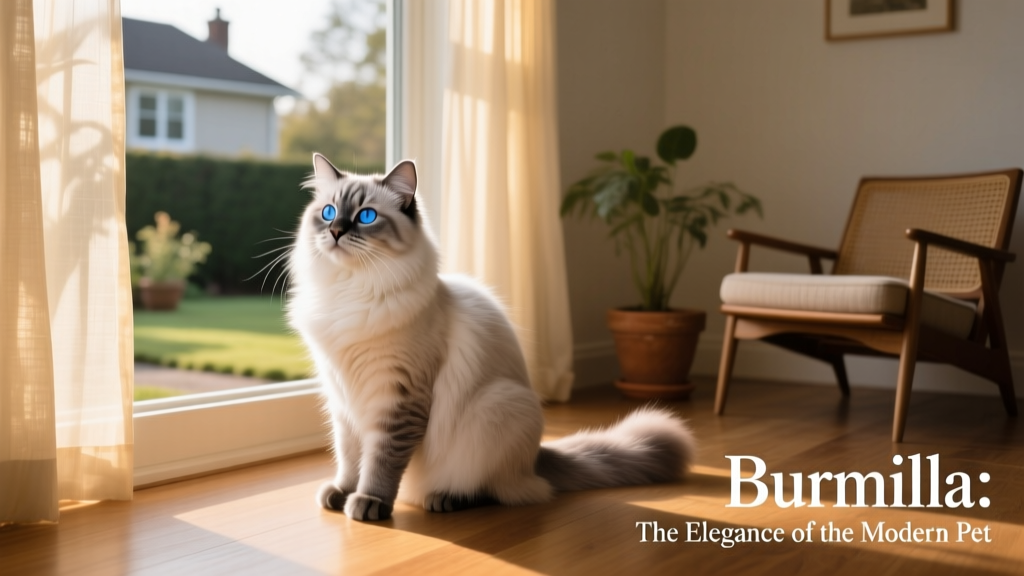 burmilla sitting near window