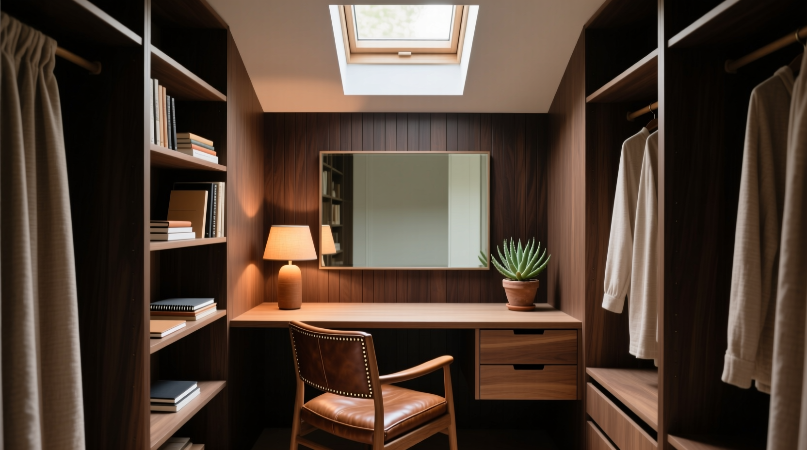 the workspace in a wardrobe