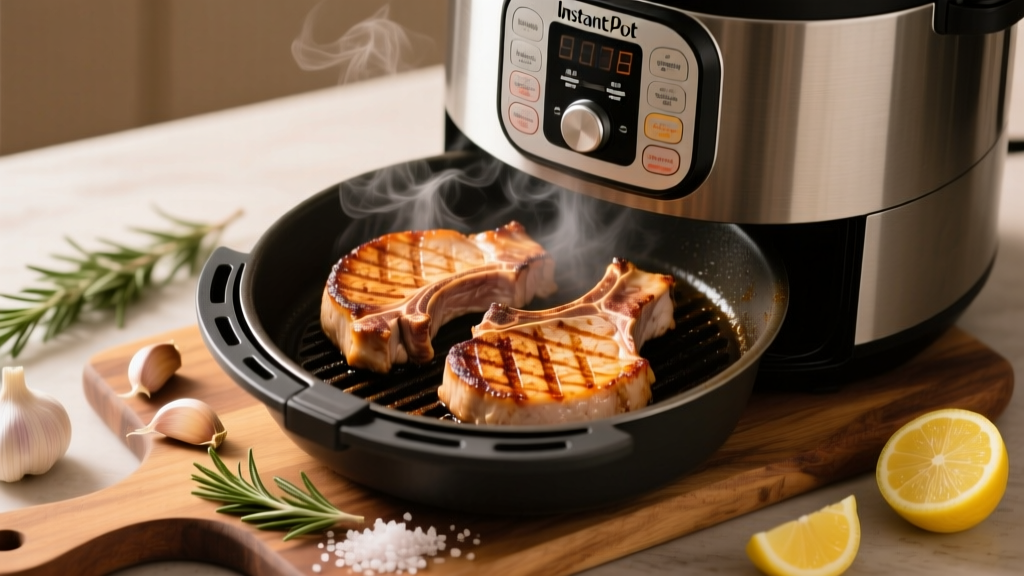 Perfect Pork Chops in Your Instant Pot Air Fryer Lid