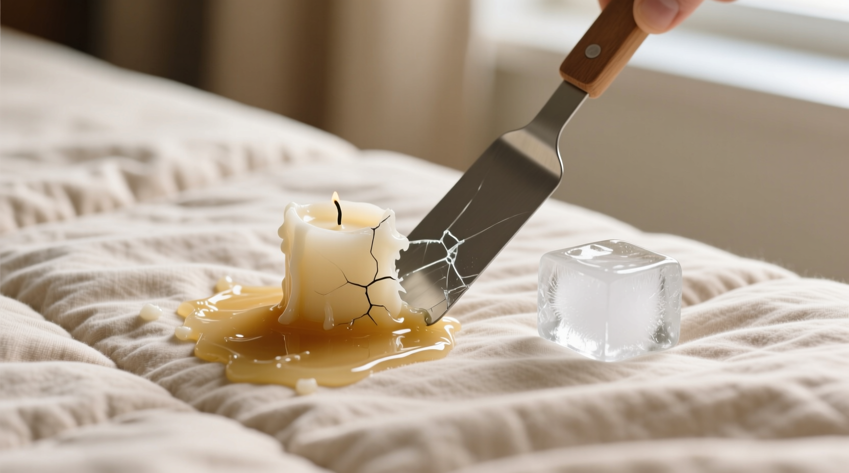 how to remove candle wax from cotton duvet covers