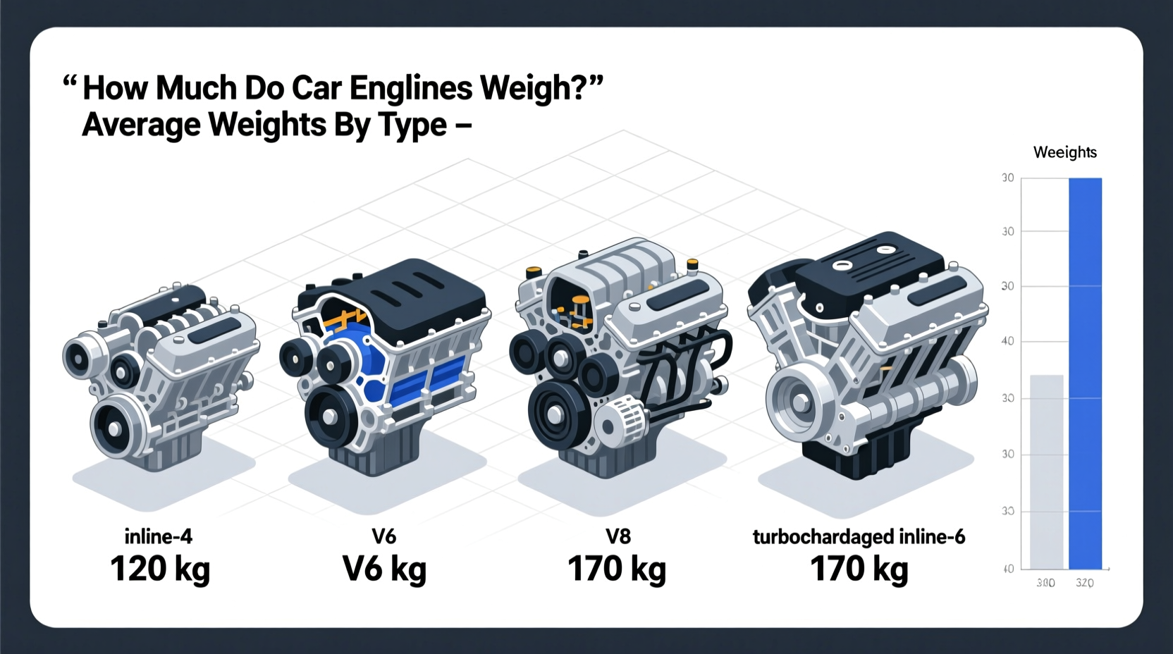 how much do car engines weigh