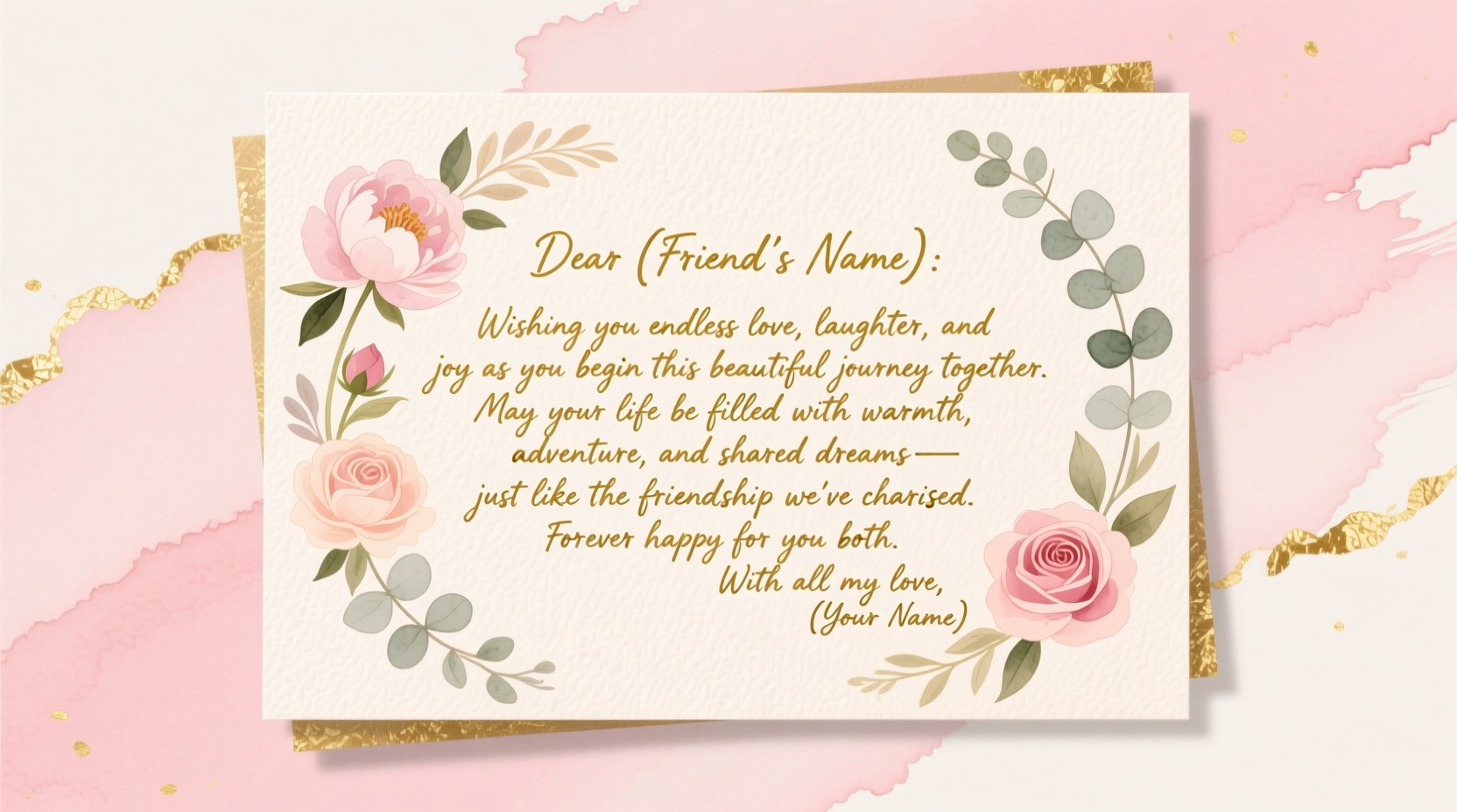 what to write in a wedding card for a friend