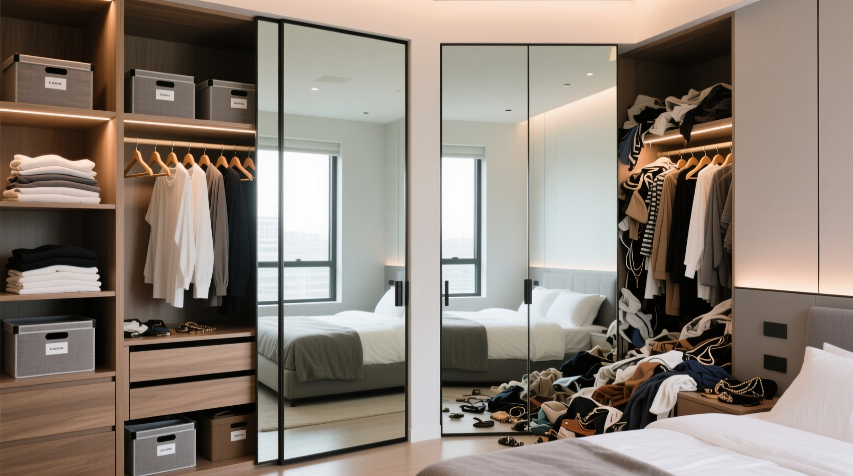 mirrored closet door worth it or waste of space