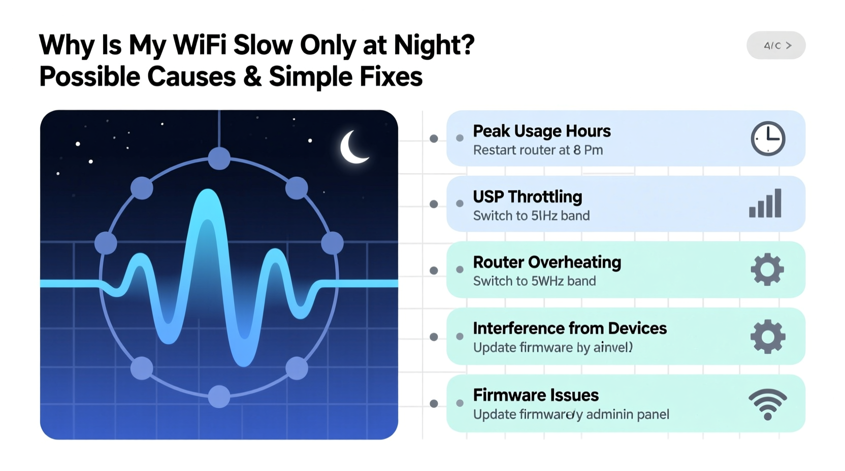 why is my wifi slow only at night possible causes and simple fixes