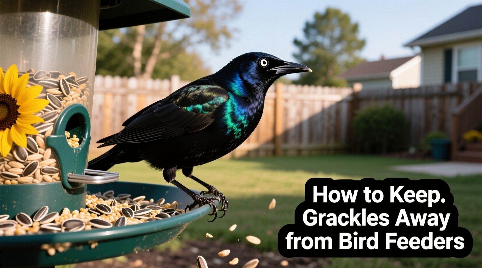 how to keep grackles away from bird feeders