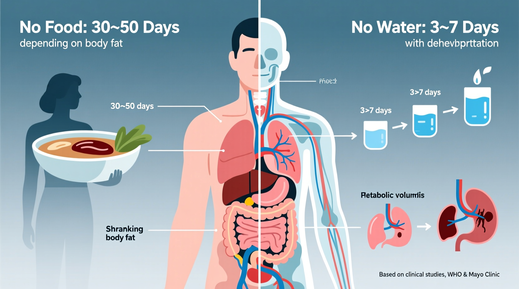How Long Can Humans Survive Without Food and Water: Facts