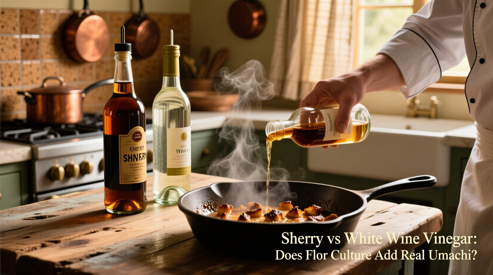 sherry vinegar vs white wine vinegar for deglazing—does flor culture add real umami