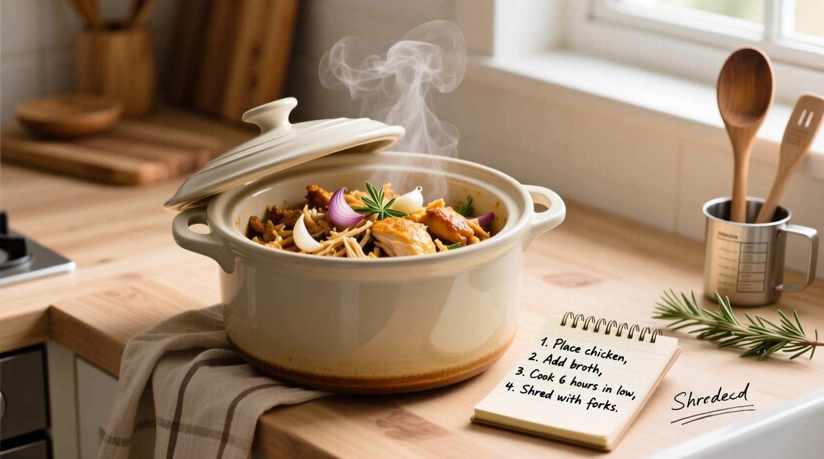 how to cook shredded chicken in crock pot