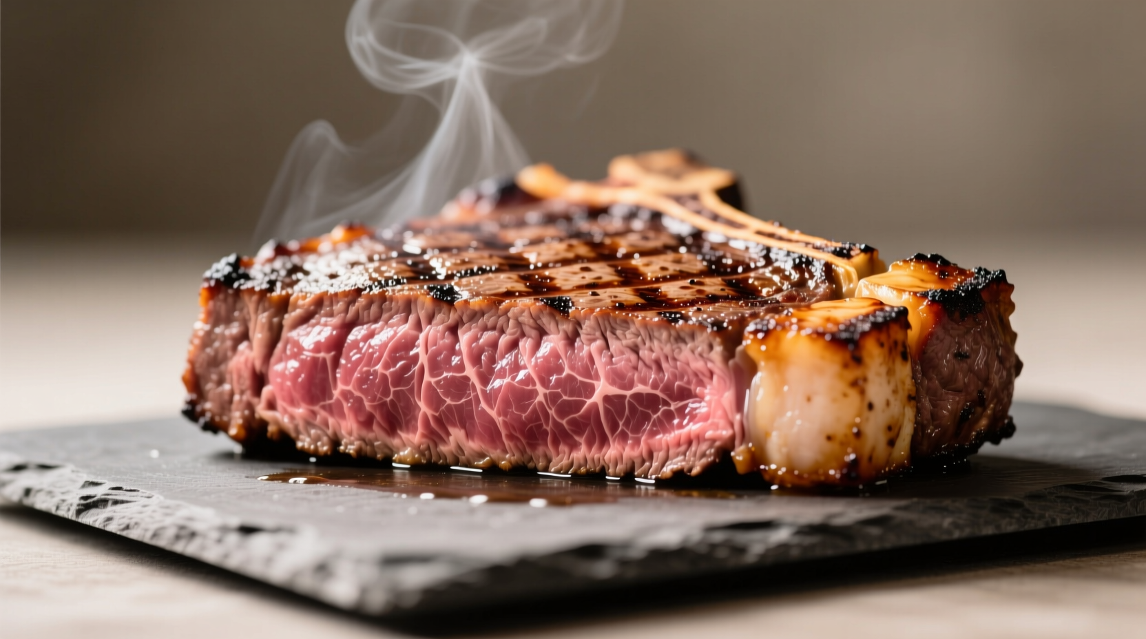 Perfectly seared steak with cross-section showing pink interior