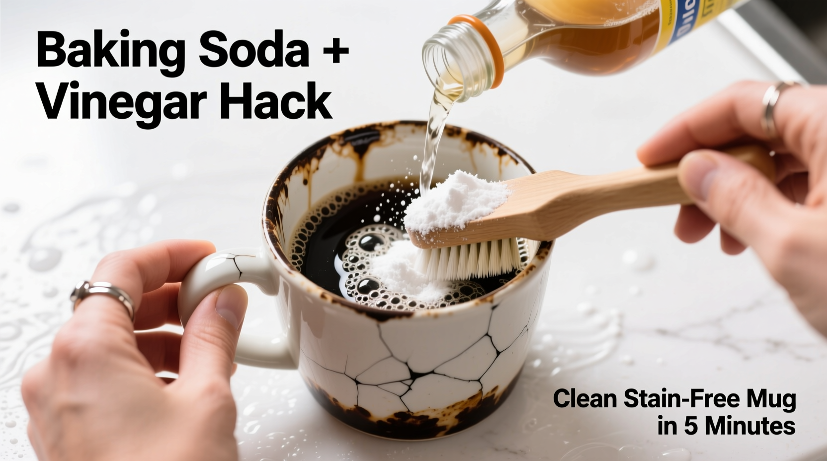 how to clean a stained coffee mug with baking soda and vinegar hacks
