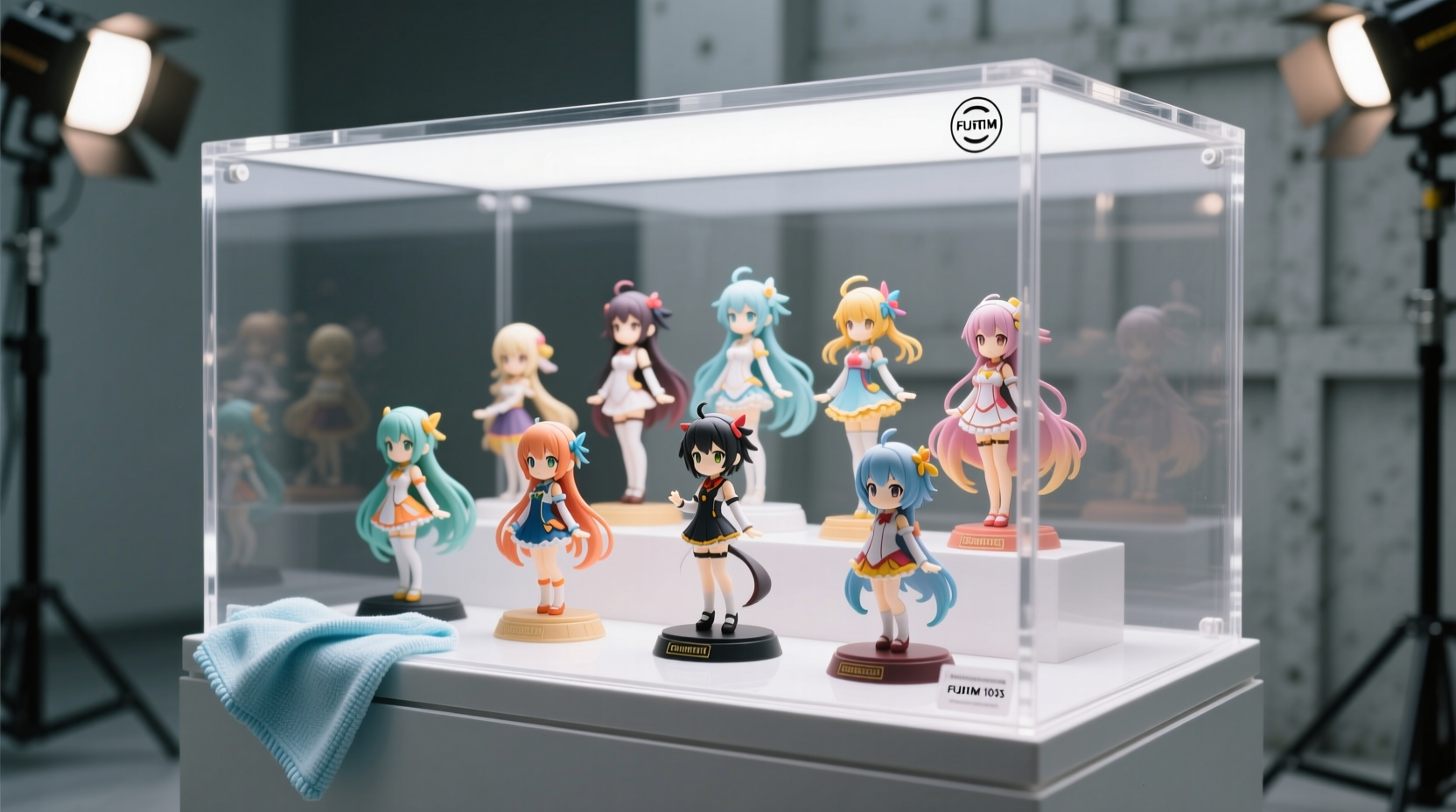 sanitize anime display cases without streaks