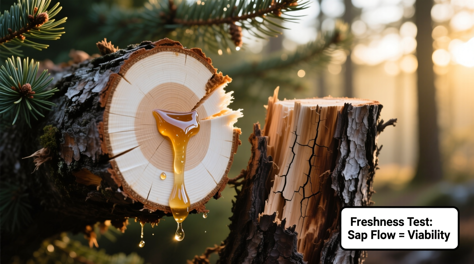 christmas tree trunk cut freshness indicator vs sap test method which verifies real tree viability before purchase