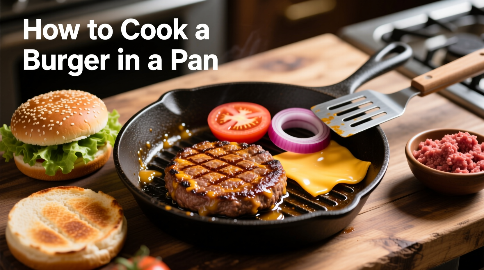 how to cook a burger in a pan