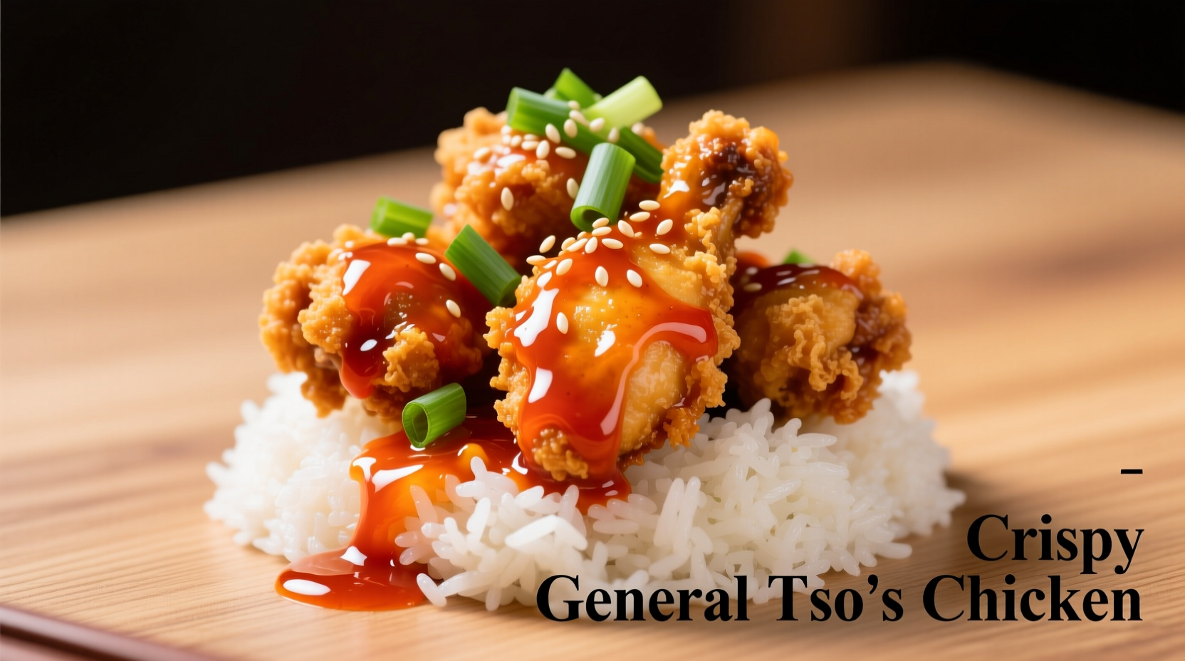 Crispy General Tso's chicken with vibrant sauce