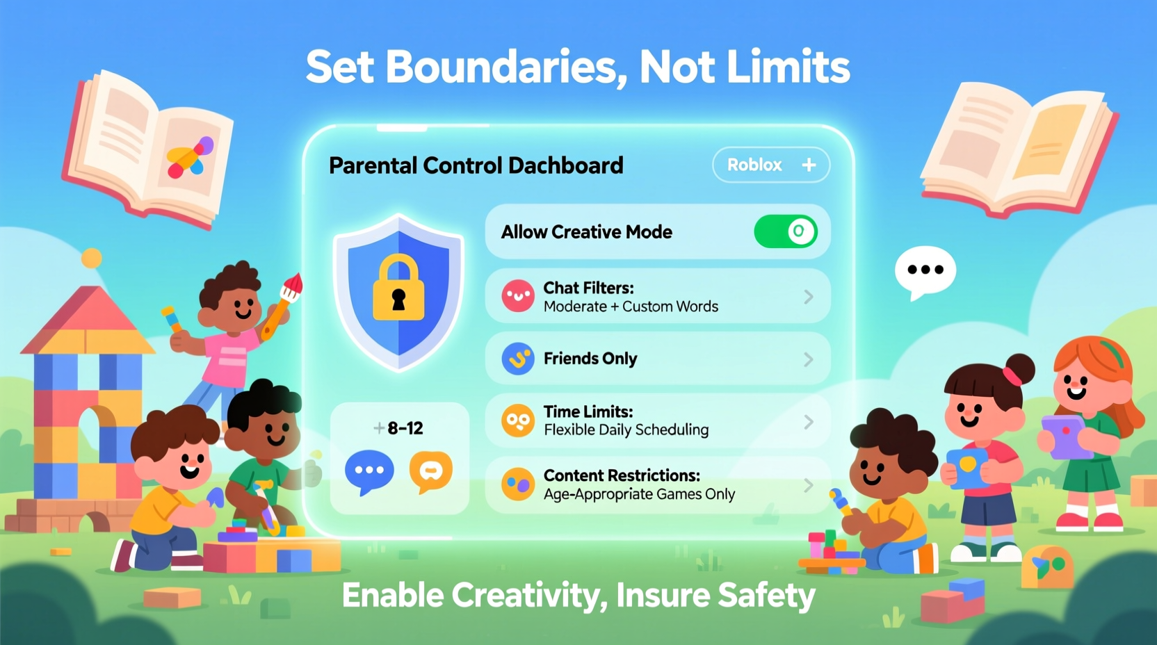 how to set up parental controls on roblox without limiting creative play
