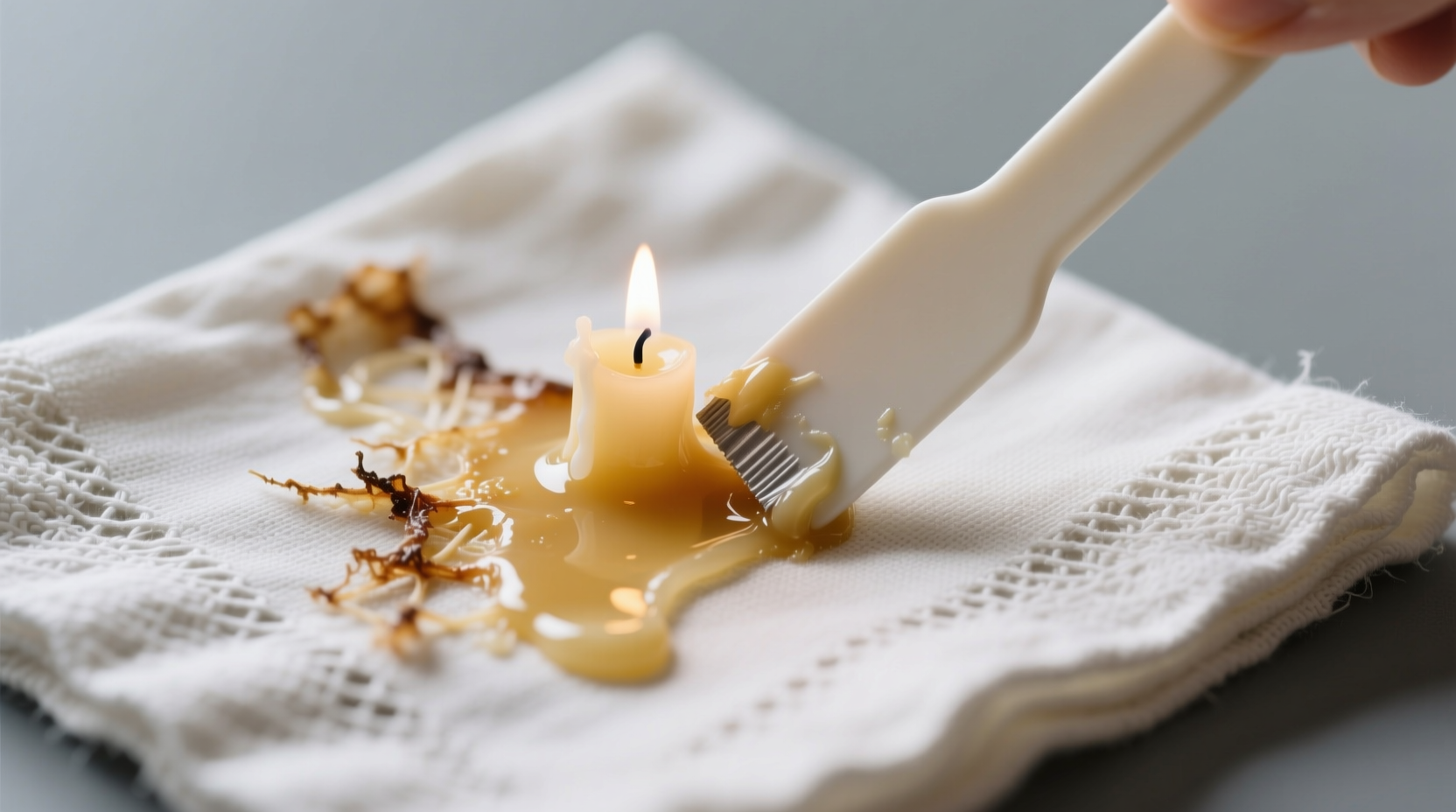 how to remove candle wax from cotton napkins