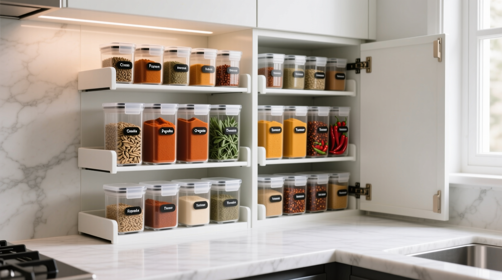 how to organize your spice drawer so everything stays visible and accessible