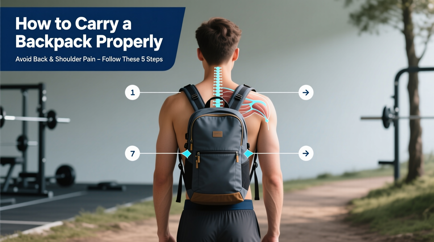 how to carry a backpack properly to avoid back and shoulder pain