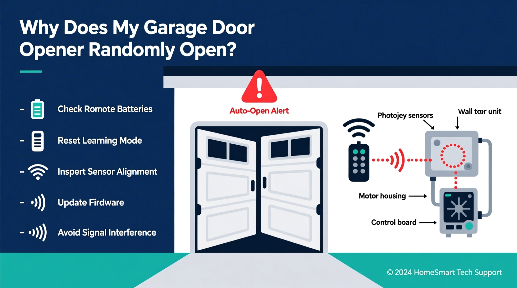 why does my garage door opener randomly open troubleshooting steps