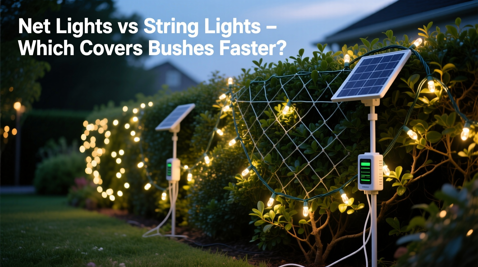 net lights vs string lights which covers bushes faster and easier