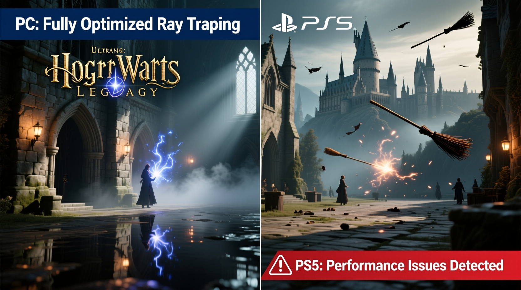 hogwarts legacy pc vs ps5 is the ray tracing optimization still broken