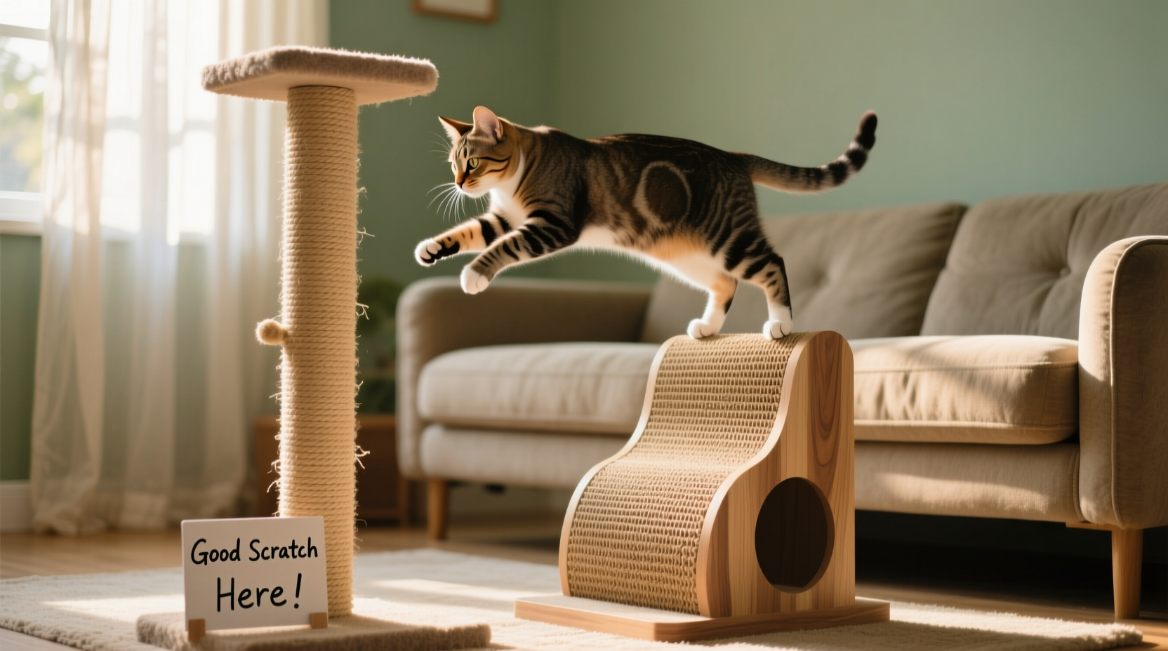 how to stop your cat from scratching the sofa using only positive reinforcement