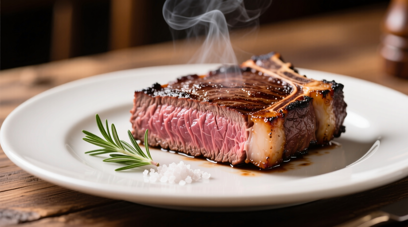 Medium rare steak with perfect sear and pink center