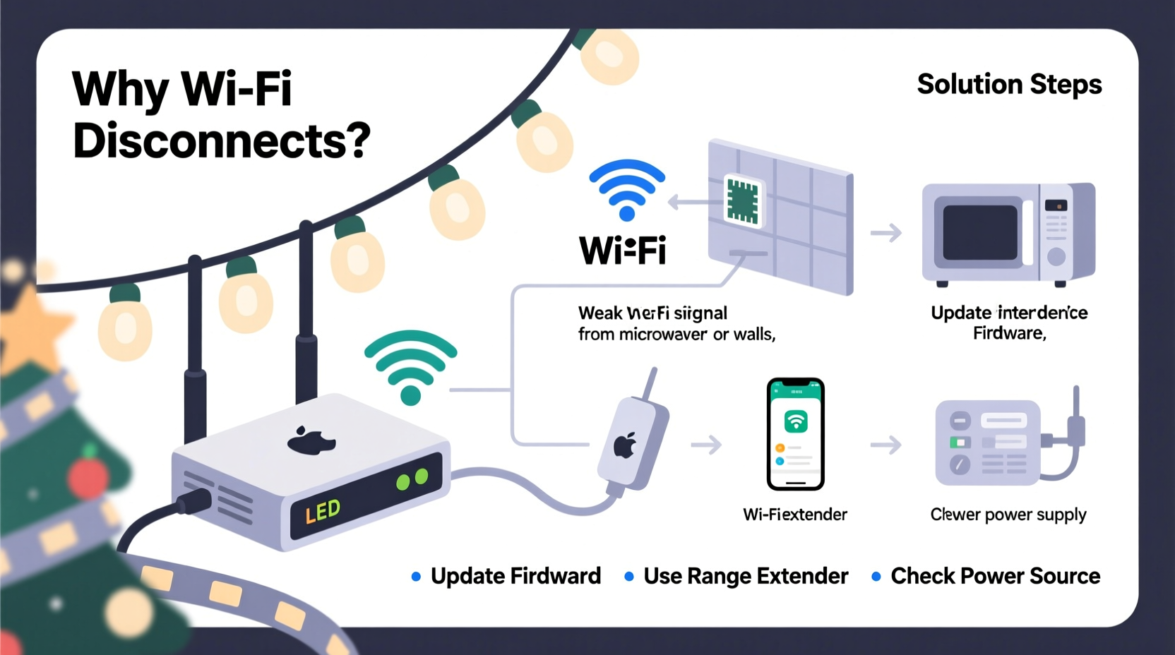 why does my smart christmas light keep disconnecting from wifi and how to stabilize it