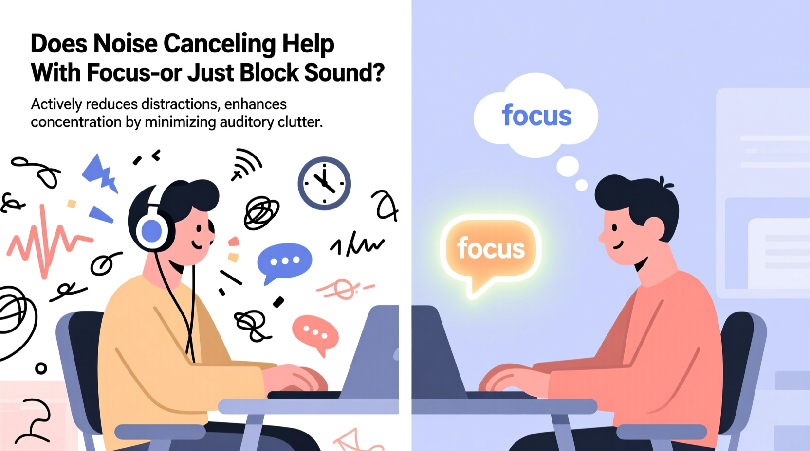 does noise cancelling help with focus or just block sound