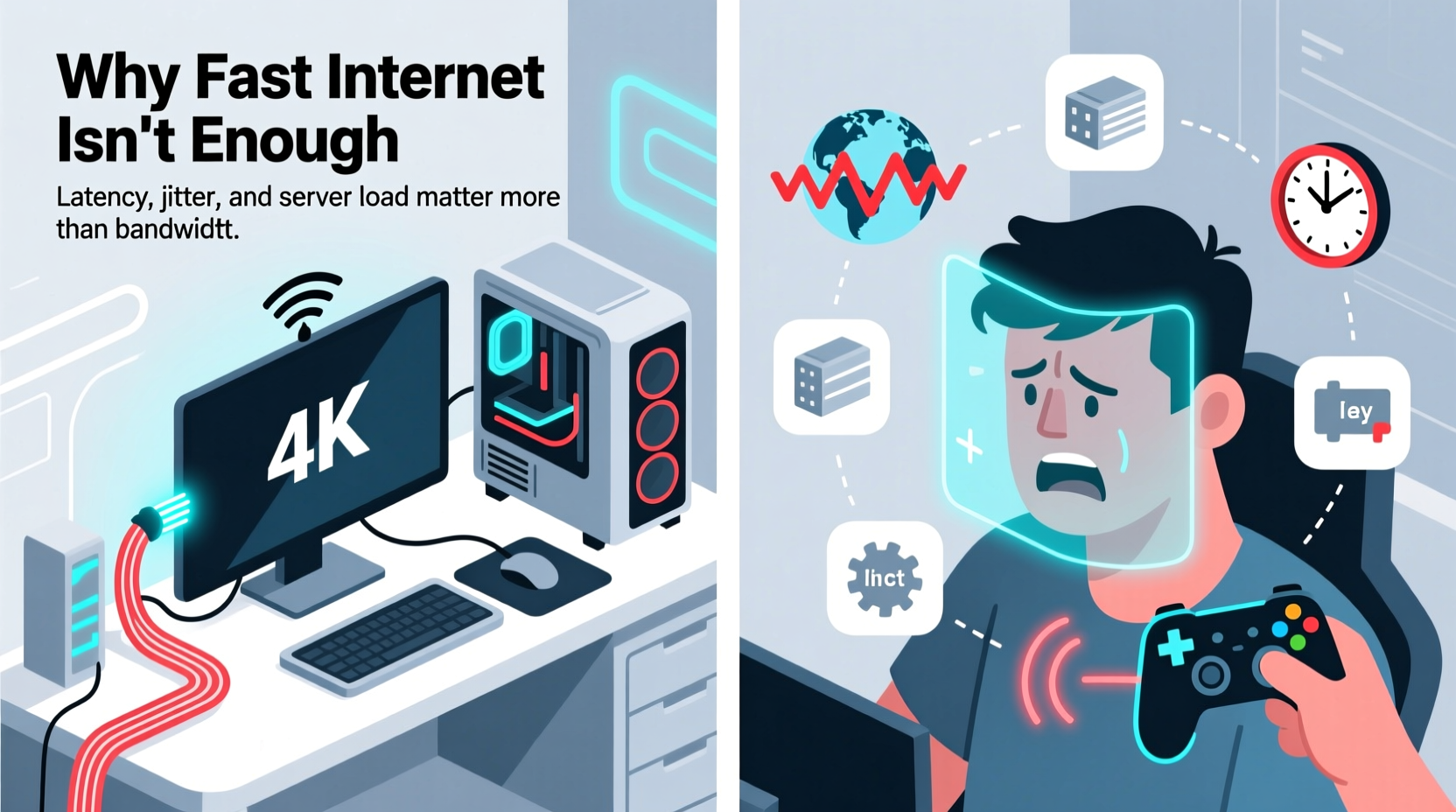 why do some games feel laggy even with fast internet