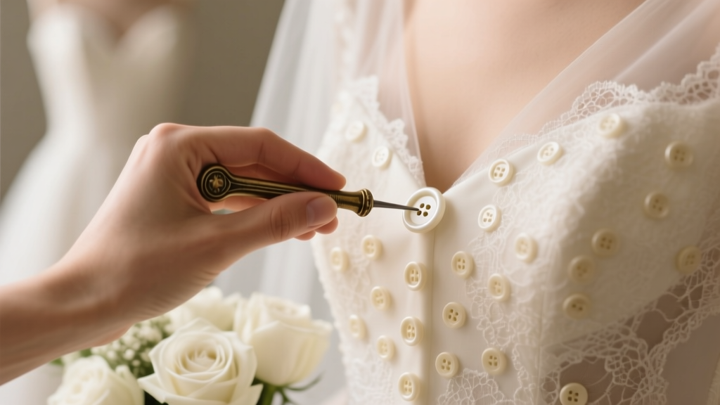 How to Use a Button Hook on Wedding Dress