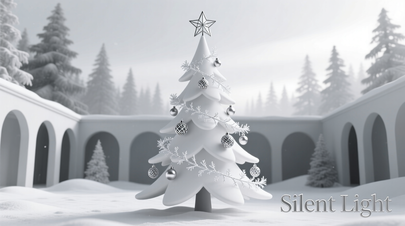 how to create a monochrome christmas tree using only silver accents