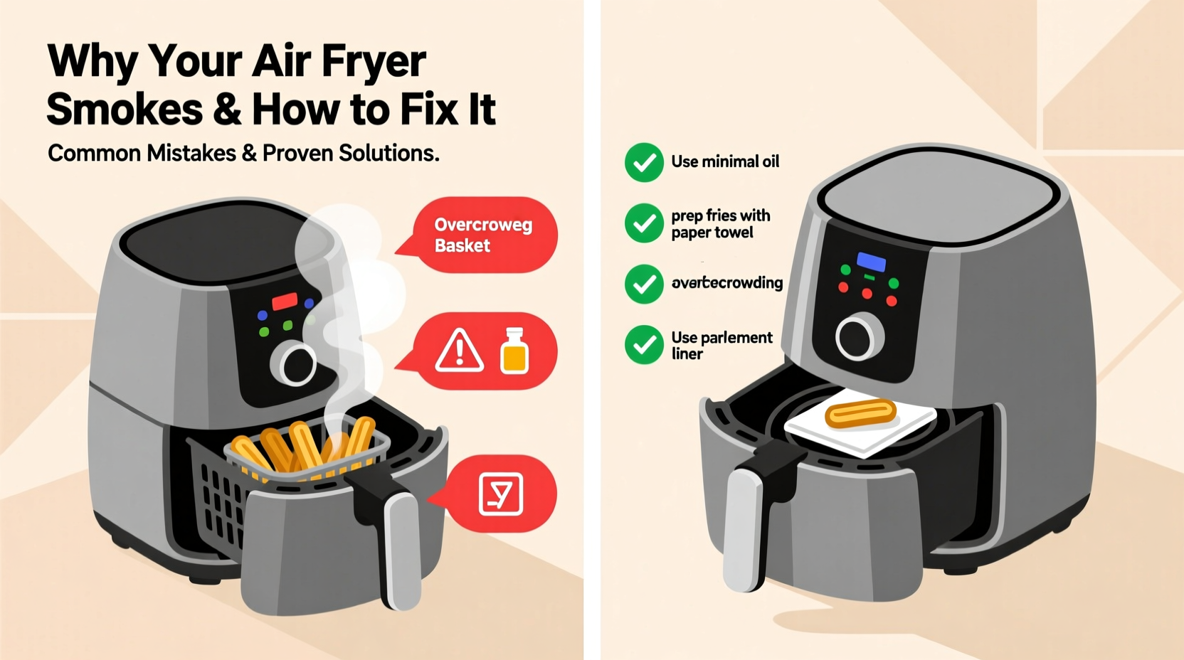 why does my air fryer smoke when cooking fries common mistakes and solutions