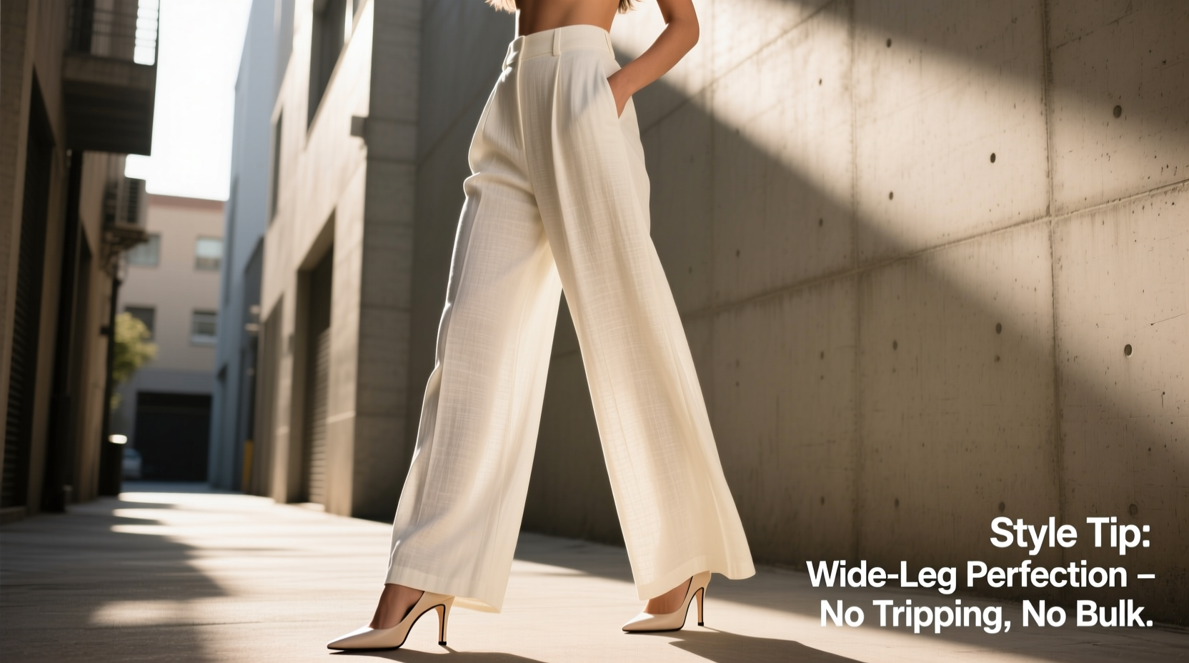 how to style wide leg pants without tripping or looking bulky