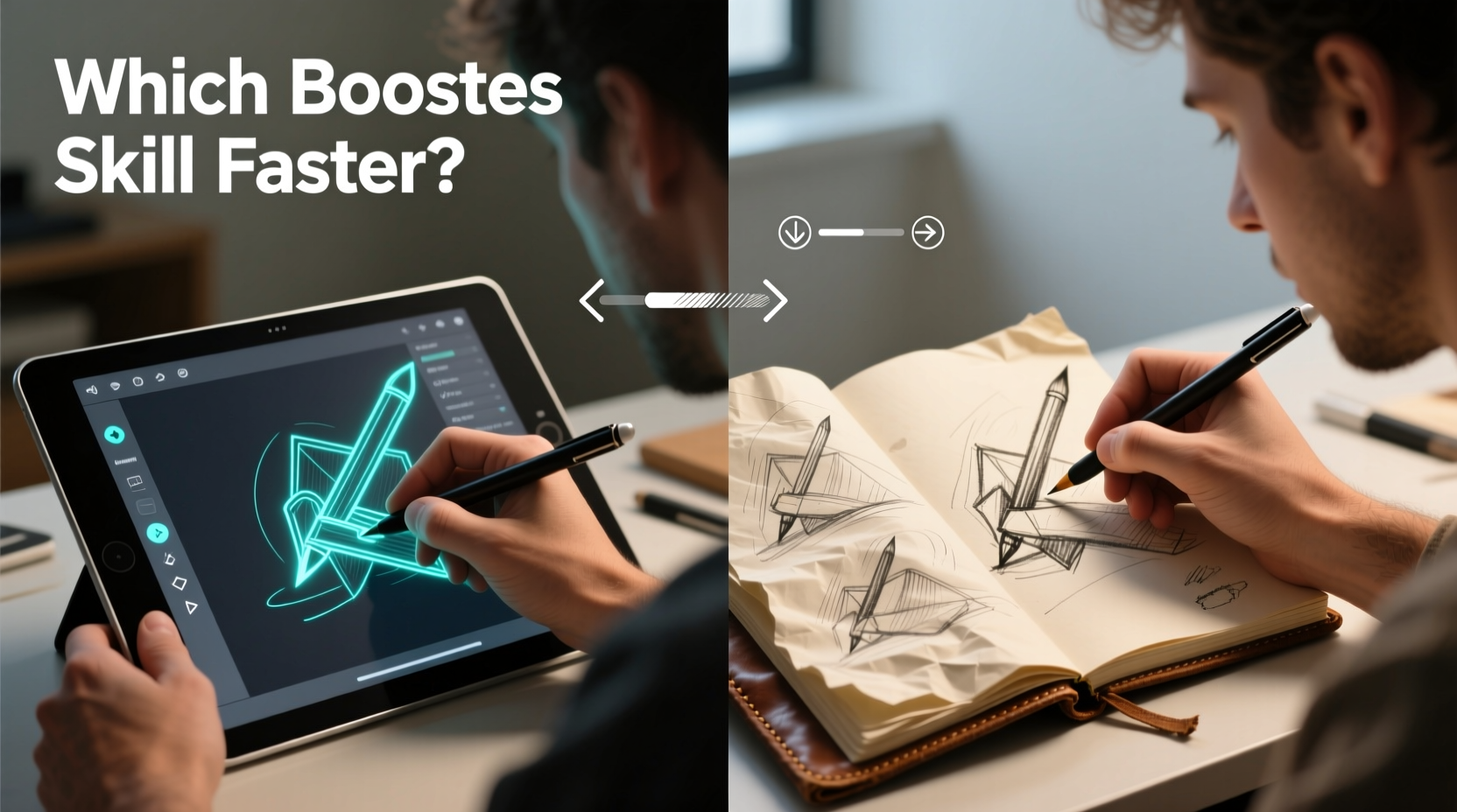 digital art tablet vs paper sketchbook which improves drawing skills faster