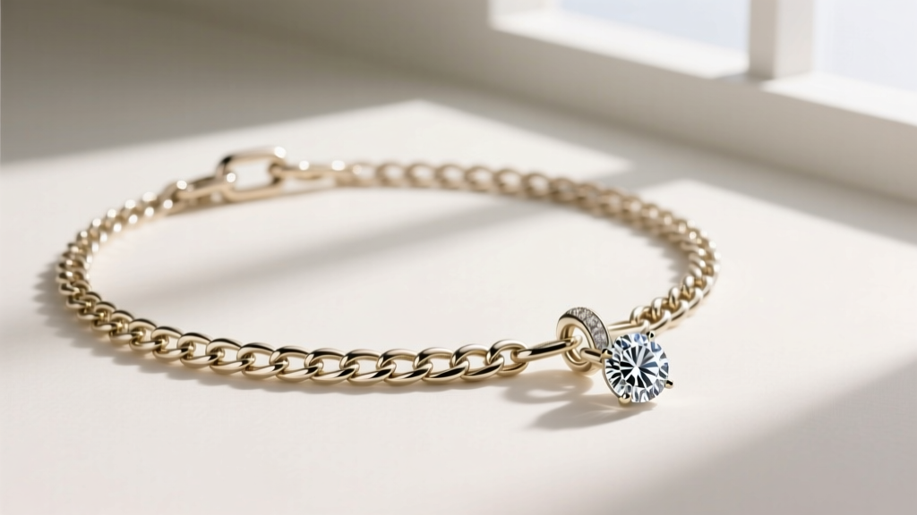 A delicate 18-inch 14k white gold box chain with a secure lobster clasp, laid flat next to a diamond pendant for scale and detail.