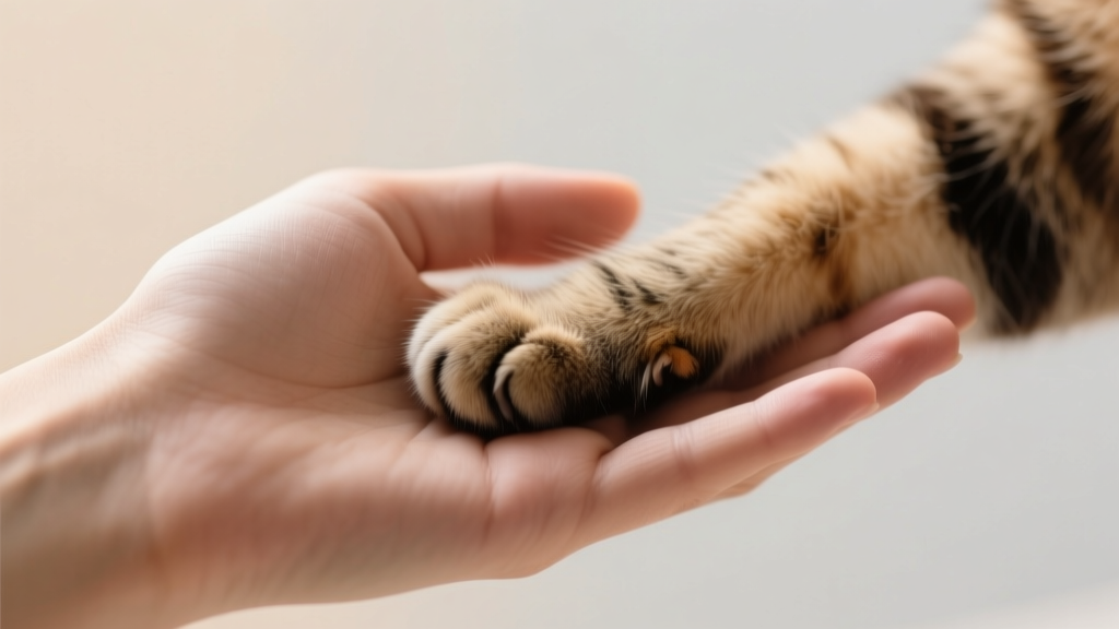 Cat Paw Holding Your Hand: Social Bonding Gesture