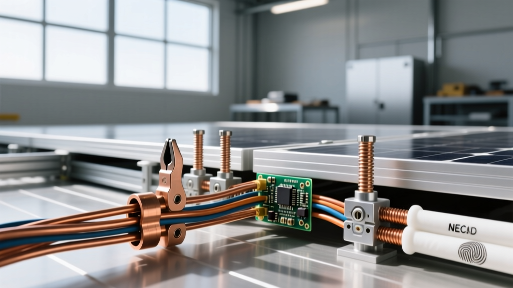Grounding Solar Panel Arrays: Equipment Bonding and NEC Wire Sizing