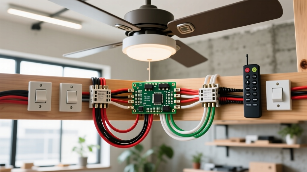 Complete Wiring Diagram for Ceiling Fan with Light and Remote: Node-by-Node Trace