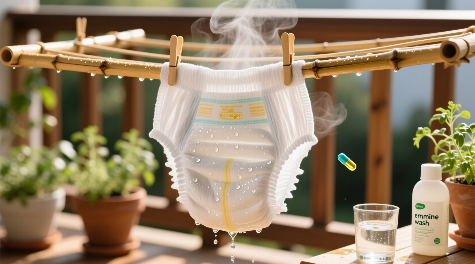 cloth diaper deodorizing without rash or oil stripping