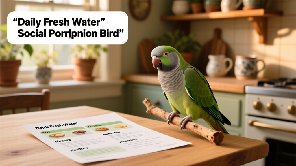 Quaker Parrot (Monk Parakeet) Care Sheet