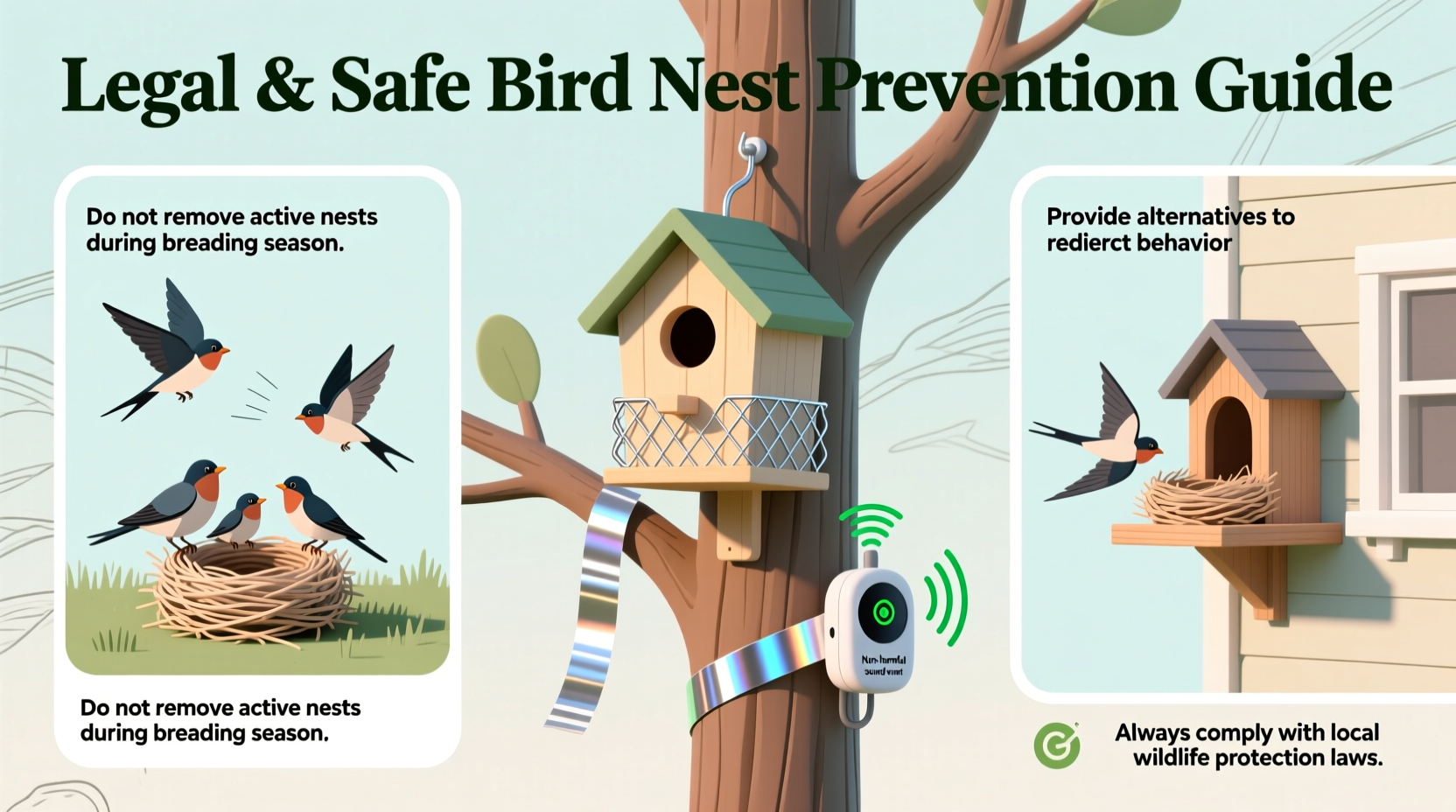 how to keep a bird from making a nest