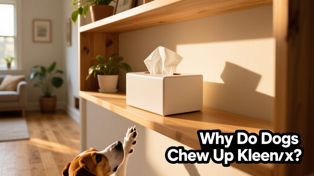 Tissue box placed securely on a high shelf, out of a dog's reach