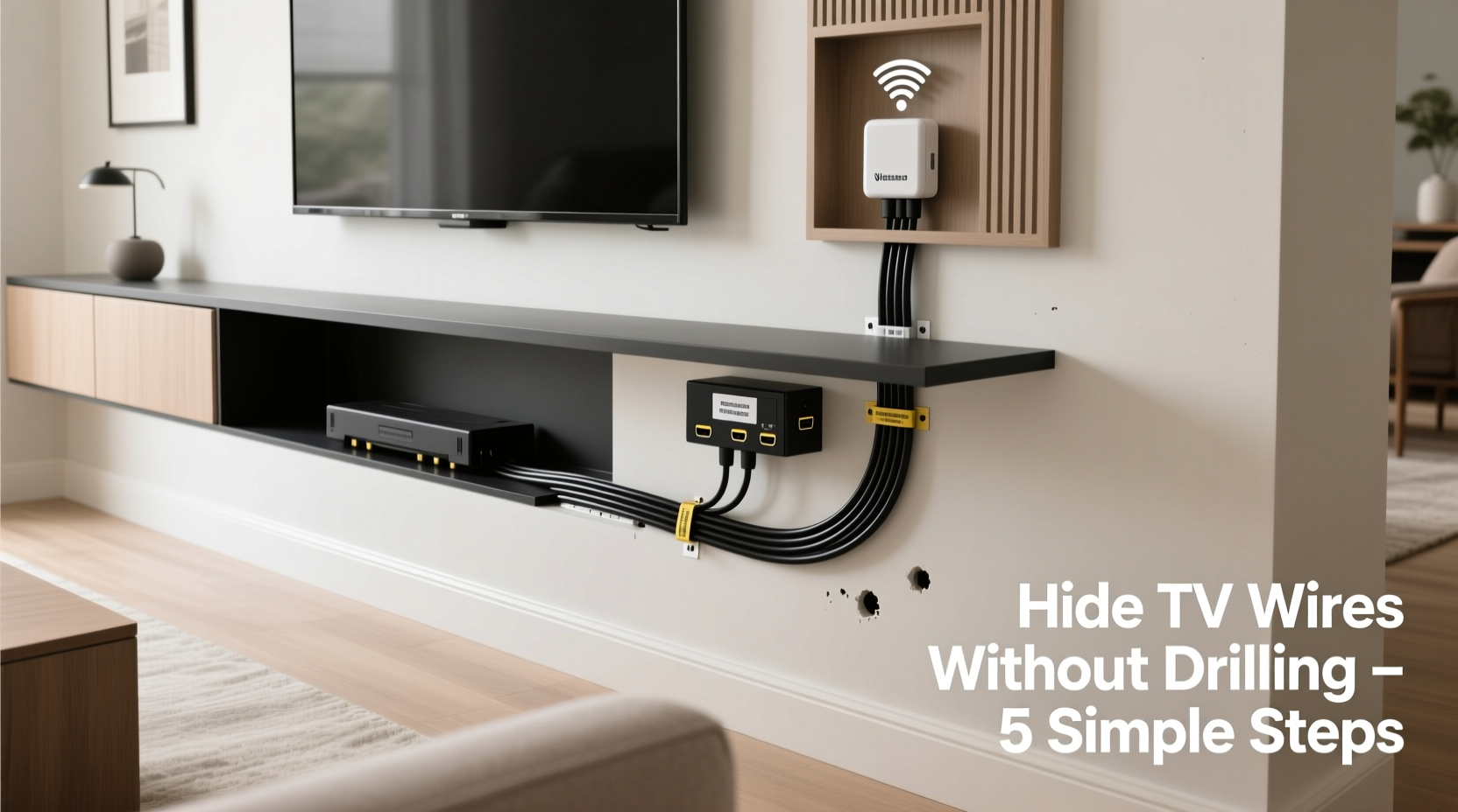 How To Hide Your TV Wires Cleanly Without Drilling Holes In The Wall